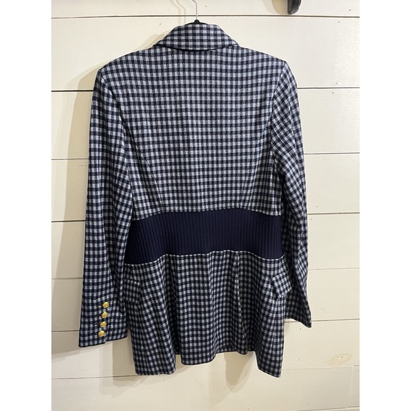 Cabi Checkup Blazer Spring Navy Blue Women's Size Medium Stretch Plaid - Picture 4 of 4
